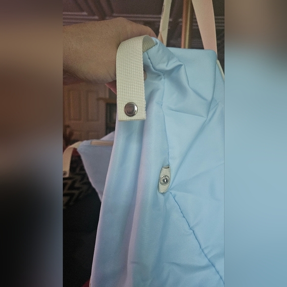 IMIOMO Travel 2 Piece Duffel Weekend Large Overnight Tote Bag.Blue/cream. NWOT - Picture 14 of 16